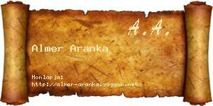 Almer Aranka névjegykártya