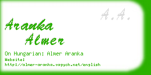 aranka almer business card